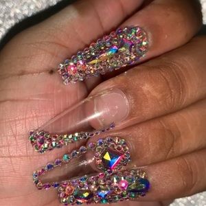 Rhinestone Press On Nails